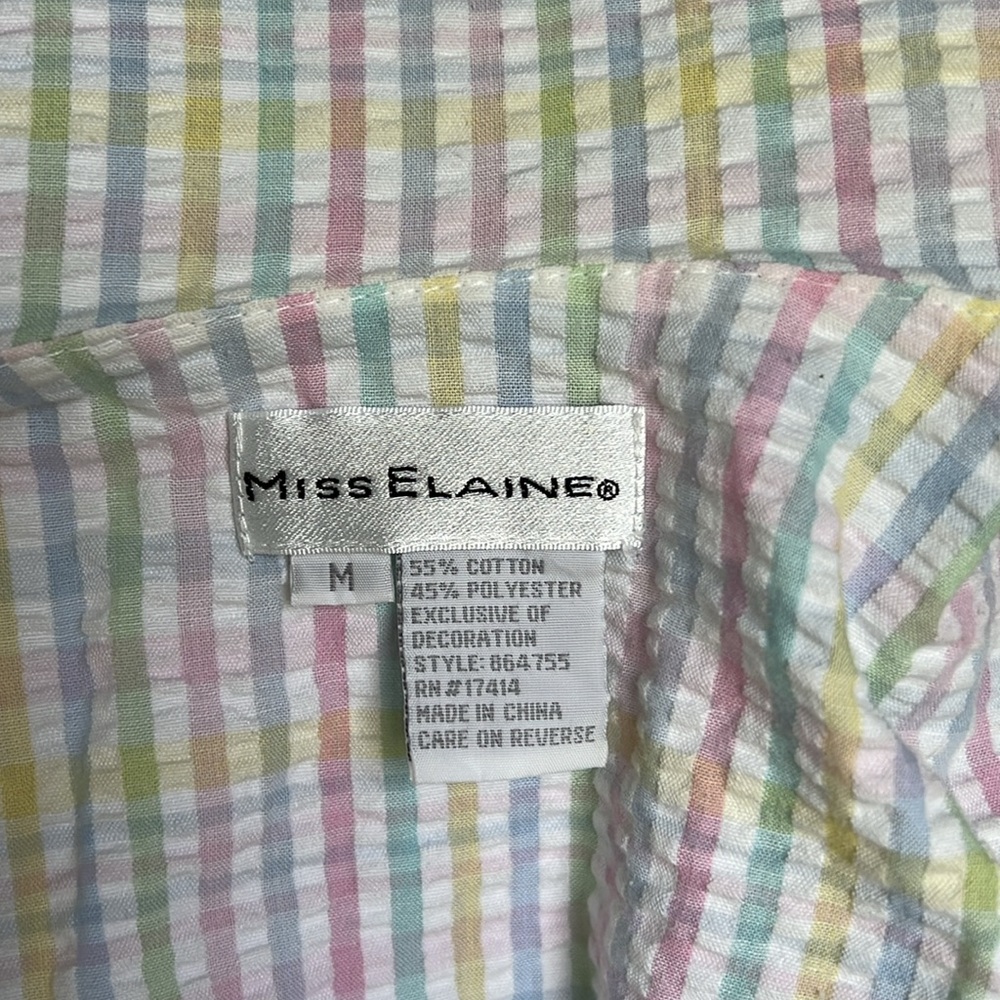 Vintage Miss Elaine Seersucker Striped Duster Hou… - image 6